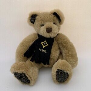 Authentic Fossil Teddy Bear Plush Stuffed Animal Felt Scarf